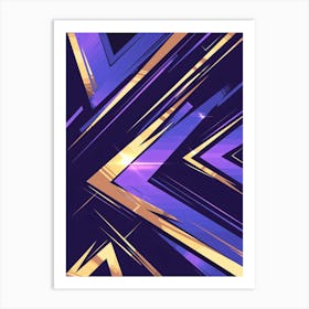 Abstract Purple And Gold Abstract Background Art Print