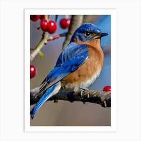 Eastern Bluebird-Reimagined 30 Art Print