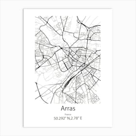 Arras,France Minimalist Map Art Print