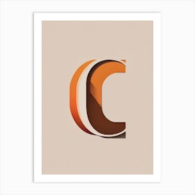 C, Letter, Alphabet Retro Minimal Art Print