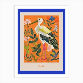 Spring Birds Poster Stork 5 Art Print