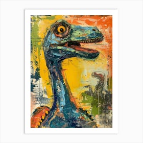 Abstract Dinosaur Brushstrokes 1 Art Print