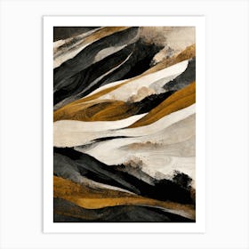 Black And Ochre Mountains No 3 Art Print