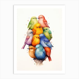 Colorful Birds 1 Art Print