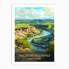 Theodore Rooselvelt National Park Travel Poster Illustration Style 3 Art Print