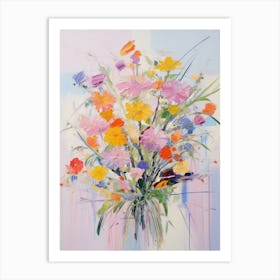 Abstract Flower Painting Asters 4 Art Print