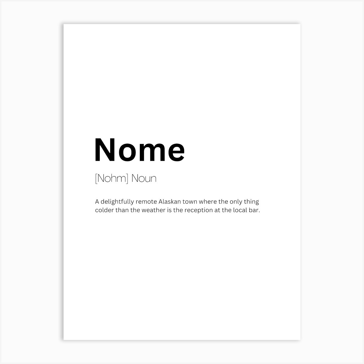 Nome Definition Meaning Art Print by Kaigozen