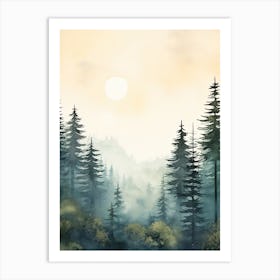 Watercolour Of Gifford Pinchot National Forest   Washington Usa 0 Art Print