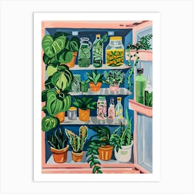 Refrigerator Full Of Plants Art Print