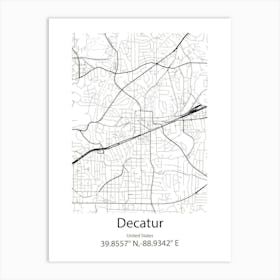 Decatur,United States Minimalist Map Art Print