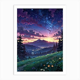 Night Sky Anime aesthetic 41 Art Print