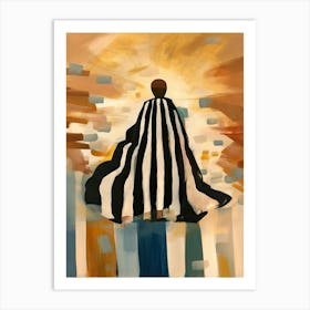 Black And White Dress Woman Painting Abstract 4 Art Print