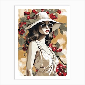 Cherry Lady Art Print
