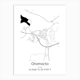 Oromocto,Canada Minimalist Map Art Print