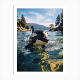 Realistic Photography Of Baby Orca Whale Smiling 1 Art Print