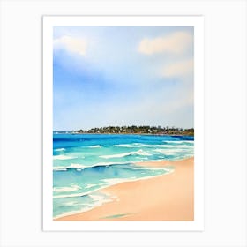 Mooloolaba Beach, Australia Watercolour Art Print