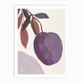 Plum Close Up Illustration 1 Art Print