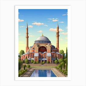 Hagia Sophia Ayasofy Modern Art Pixel Art 3 Art Print