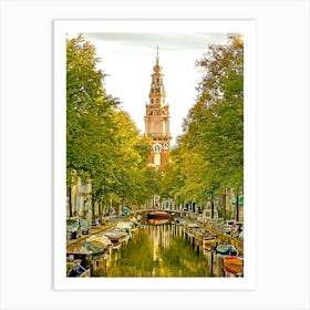 The Zuiderkerk Along Groenburgwal Art Print