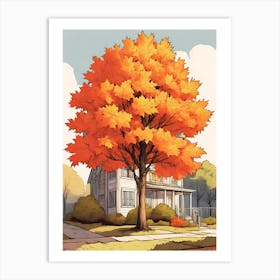 Maple Tree Near The House Art Print