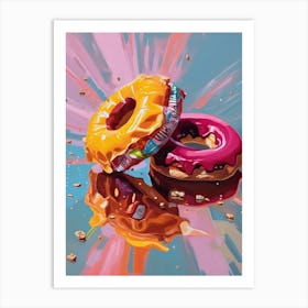 Doughnuts Oil Painting 2 Art Print