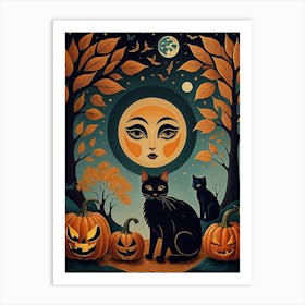 Halloween Cats Art Print