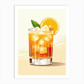 Illustration Mai Tai Floral Infusion Cocktail 4 Art Print