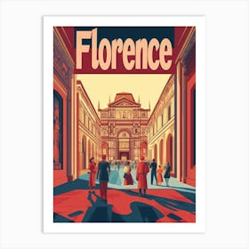 Aihrgdesign A Retro Travel Poster For Florence Featuring The 3 Art Print