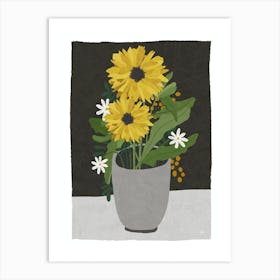 Sunflowers In A Vase Art Print