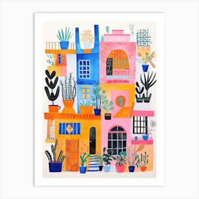 A House In Cairo, Abstract Risograph Style 2 Art Print