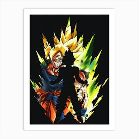 Anime Negative Space ― Super Saiyan Goku Art Print