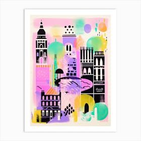 Stockholm In Risograph Style 3 Art Print