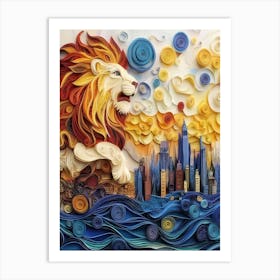 Lion In The City Art Print