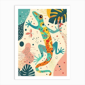 Lizard Modern Gecko Illustration 5 Art Print