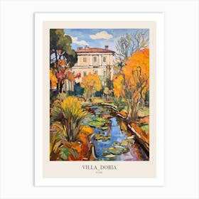 Autumn City Park Painting Villa Doria Pamphili Rome Italy 2 Poster Art Print