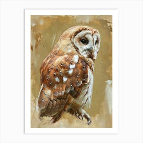 Tawny Owl Marker Drawing 3 Art Print