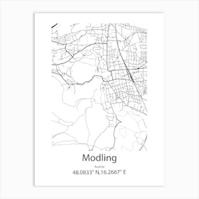 Modling,Austria Minimalist Map Art Print