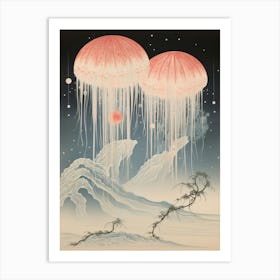 Moon Jellyfish Traditional Japanese Illustration 1 Art Print