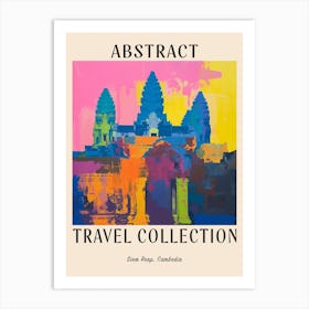 Abstract Travel Collection Poster Siem Reap Cambodia 4 Art Print