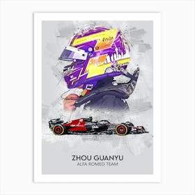 Zhou Guanyu Alfa Romeo Art Print