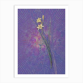 Vintage Gladiolus Botanical Illustration on Veri Peri Art Print