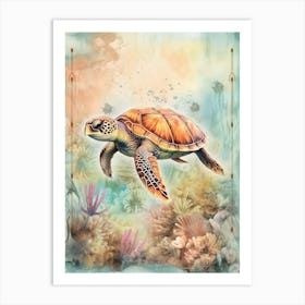 Beach House Sea Turtle  8 Art Print