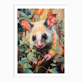  A Eucalyptus Loving Possum Vibrant Paint Splash 1 Art Print