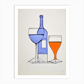 Aglianico Picasso Line Drawing Cocktail Poster Art Print