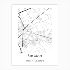 San Javier,Spain Minimalist Map Art Print