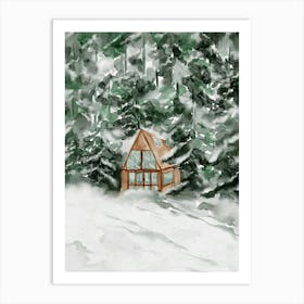 Winter Lodge Art Print