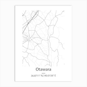 Otawara,Japan Minimalist Map Art Print