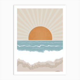 Sunset On The Beach Art Print