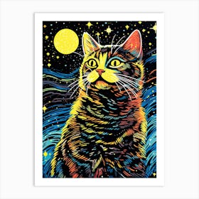 Quantum Pawz, Psychedelic Cats series Art Print