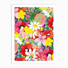 Floral Fabric Art Print